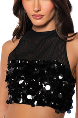 LOLA EMBELLISHED MESH TOP