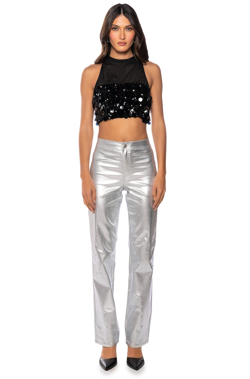 LOLA EMBELLISHED MESH TOP