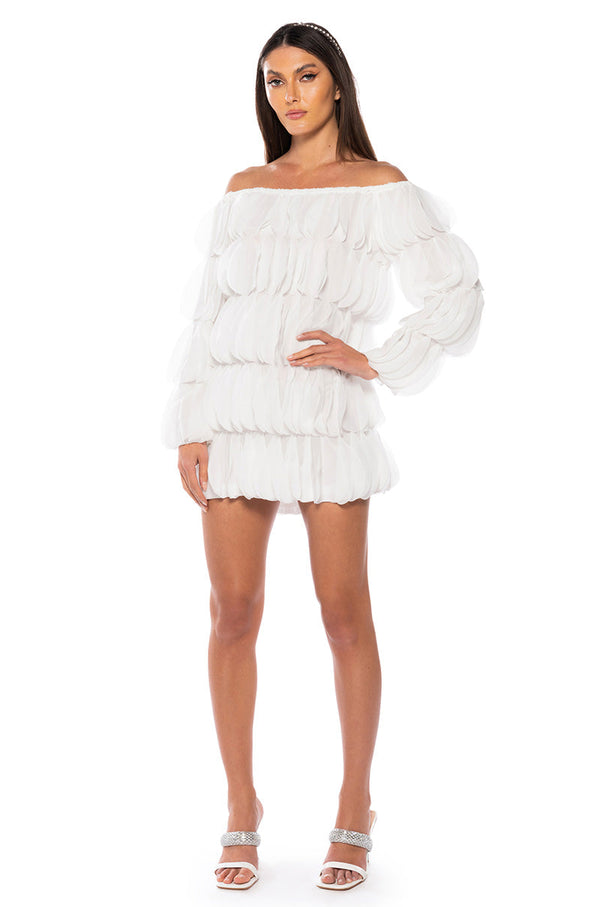 LOLA OFF THE SHOULDER MINI DRESS