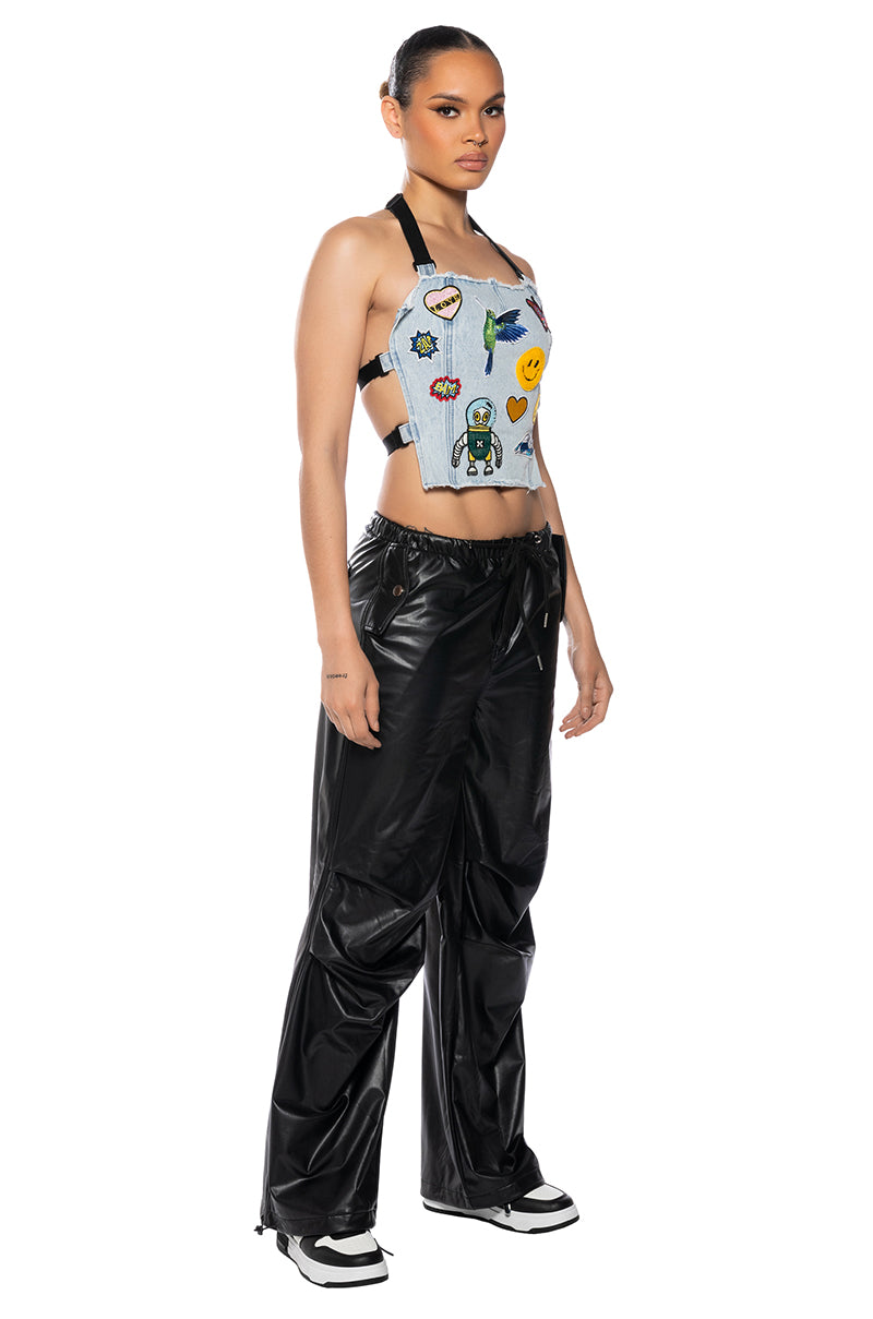 LOLA PATCH HALTER TOP