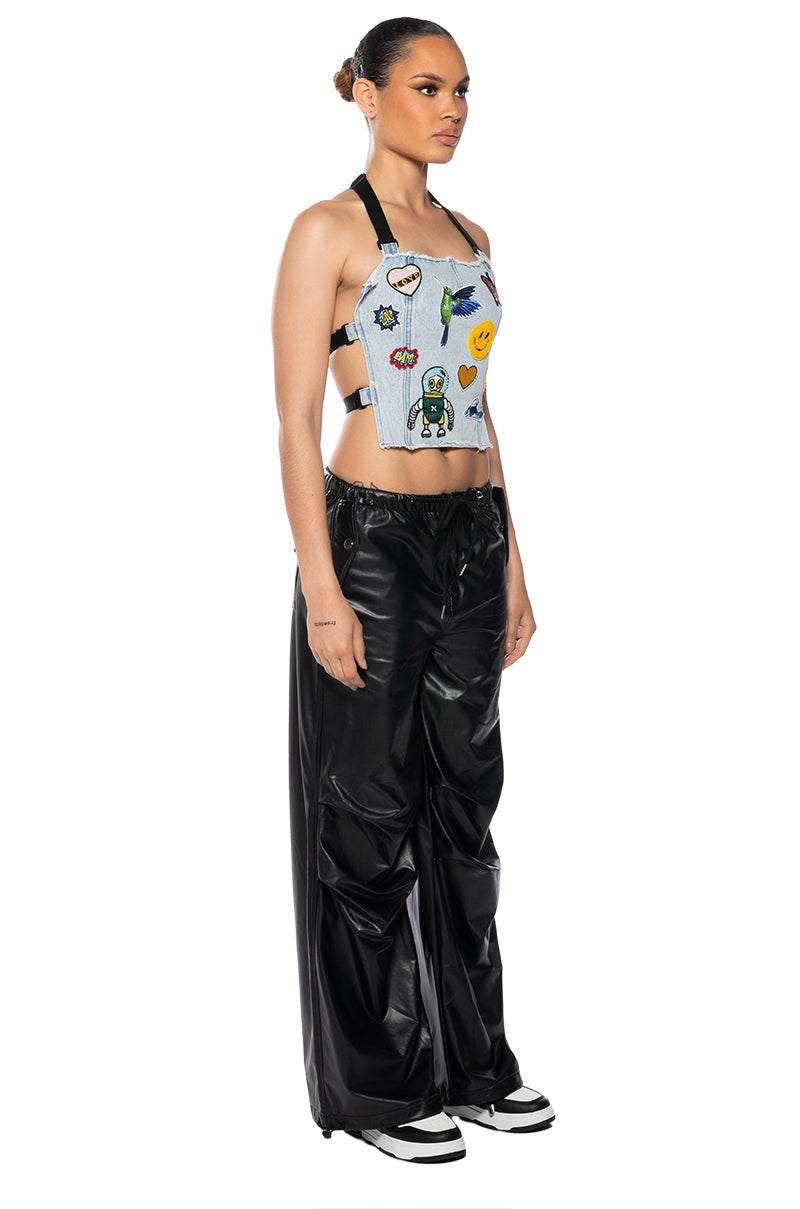 LOLA PATCH HALTER TOP