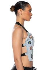 LOLA PATCH HALTER TOP