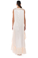 LONNIE COWL NECK HIGH LOW SATIN MIDI DRESS