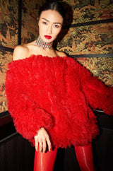 LOOFAH OFF THE SHOULDER MINI DRESS