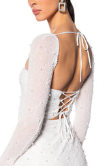 LOOK EXPENSIVE LONG SLEEVE EMBELLISHED MINI DRESS