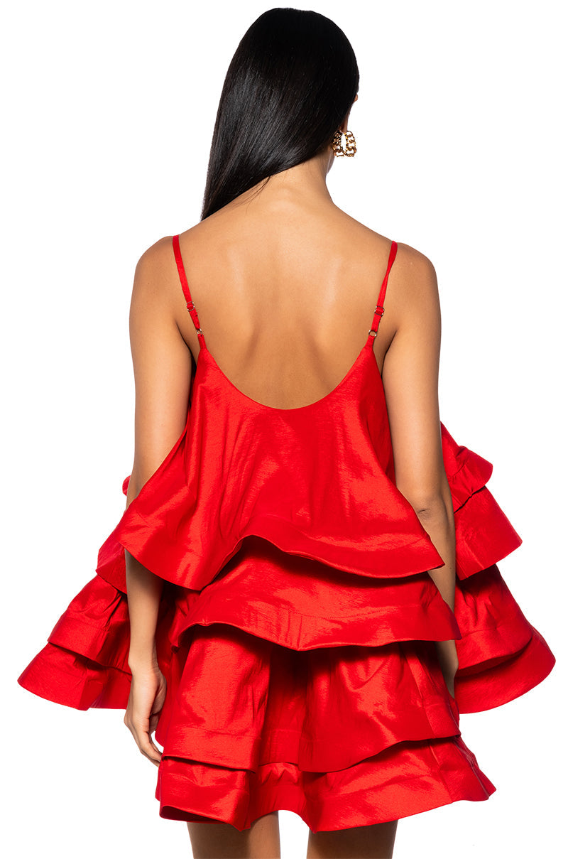LOOKING FOR LUST RUFFLE MINI DRESS