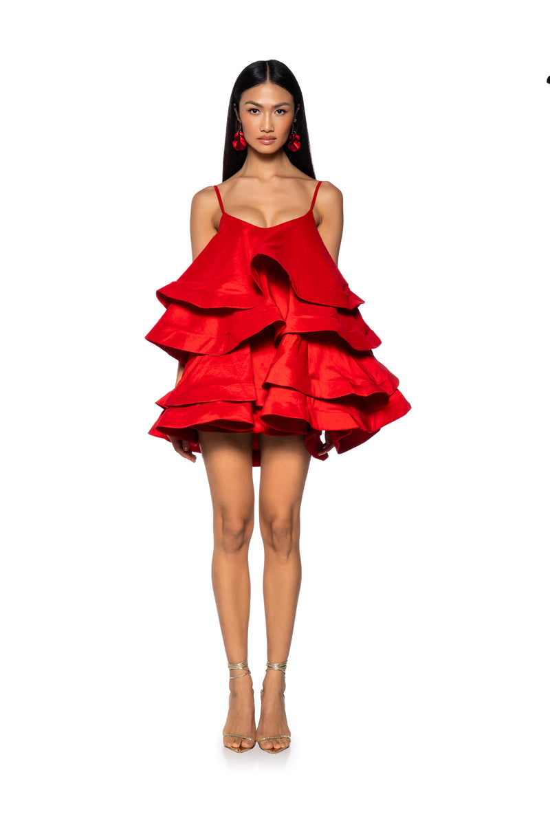 LOOKING FOR LUST RUFFLE MINI DRESS