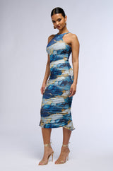 LORRAINE PRINTED MESH MIDI DRESS