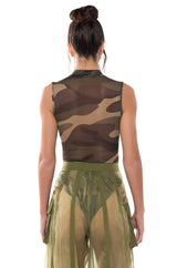 LOST IN LIFE SLEEVELESS MESH BODYSUIT