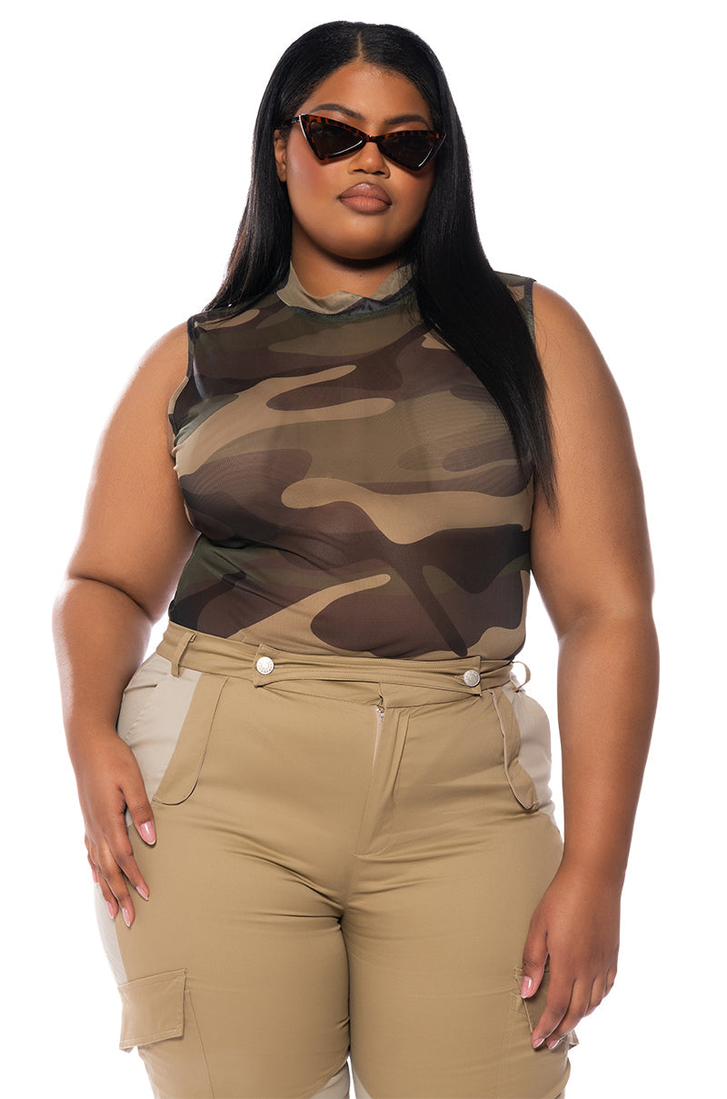 LOST IN LIFE SLEEVELESS MESH BODYSUIT
