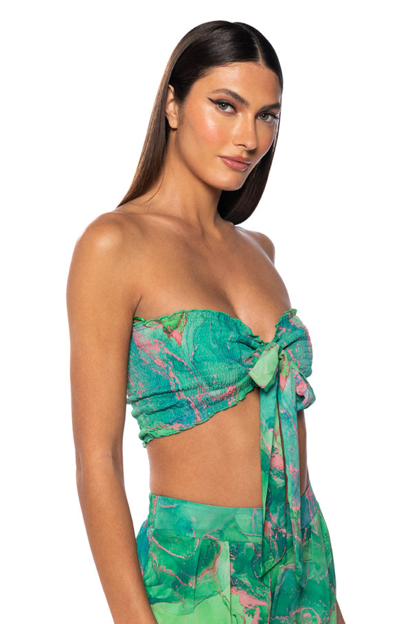 LOST IN LIFE TIE FRONT TOP