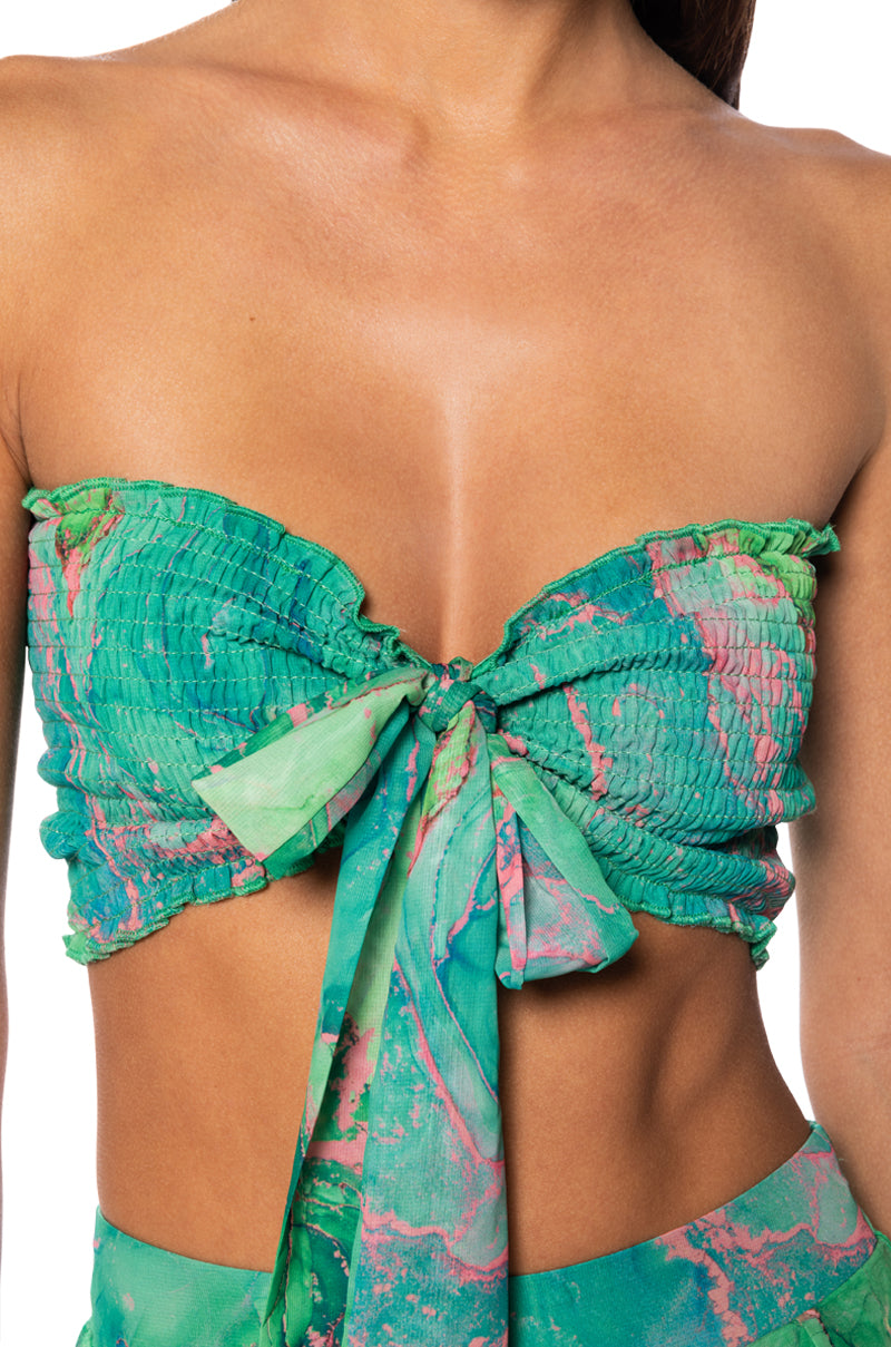 LOST IN LIFE TIE FRONT TOP