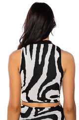 LOST IN TIME HIGH NECK KNIT TANK