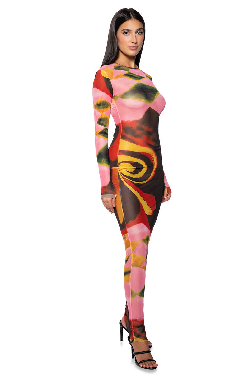 LOST IN TIME MESH MAXI DRESS