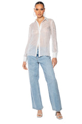 LOTTIE EMBELLISHED CHIFFON BUTTON DOWN