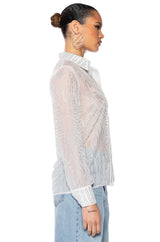 LOTTIE EMBELLISHED CHIFFON BUTTON DOWN