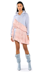 LOU LOU RUFFLE DETAIL HOODIE DRESS