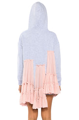 LOU LOU RUFFLE DETAIL HOODIE DRESS