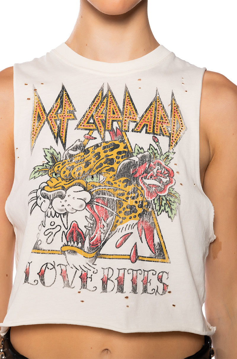 LOVE BITES DEF LEOPARD BAND TANK TOP