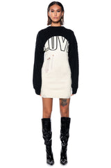 LOVE DISTRESSED KNIT MINI DRESS