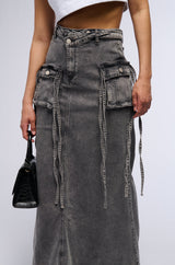 LOVE HATE THING DENIM MAXI SKIRT