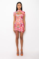 LOVE IT MY MEDICINE MESH PRINT MIDI DRESS