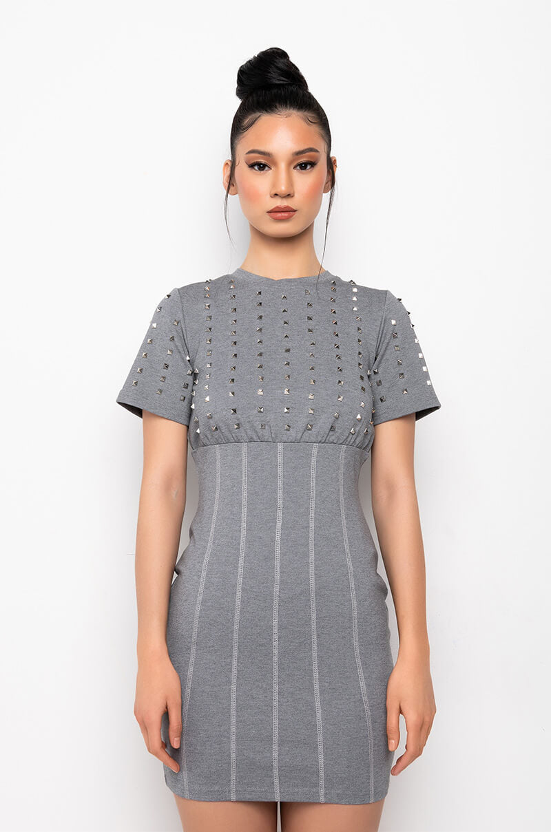 LOVE ME NOT STUDS T-SHIRT DRESS
