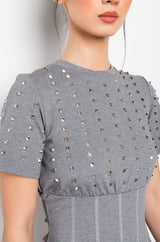 LOVE ME NOT STUDS T-SHIRT DRESS