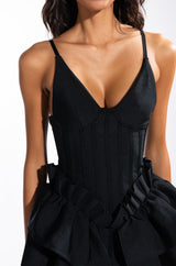 LOVE ME OR HATE ME BANDAGE MINI DRESS WITH RUFFLE