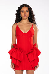 LOVE ME OR HATE ME BANDAGE MINI DRESS WITH RUFFLE