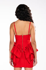 LOVE ME OR HATE ME BANDAGE MINI DRESS WITH RUFFLE