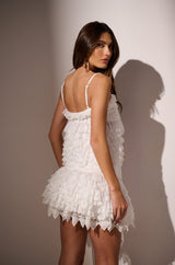 LOVE U ALWAYS RUFFLE BLOUSE IN WHITE