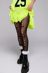 LOVE YOU BOW TIGHTS IN BLACK