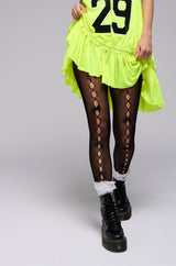 LOVE YOU BOW TIGHTS IN BLACK