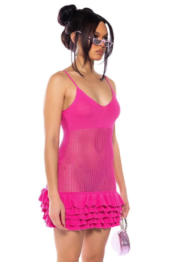 MANDY CROCHET SLEEVELESS MINI DRESS