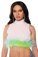 LOVER SLEEVELESS FEATHER TOP
