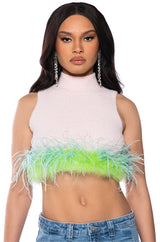 LOVER SLEEVELESS FEATHER TOP