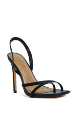 LOVEY DOVEY BLACK LACE GLADIATOR STILETTO SANDAL