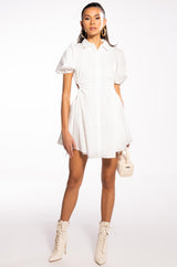 LUCY CUT OUT FIT AND FLARE MINI DRESS