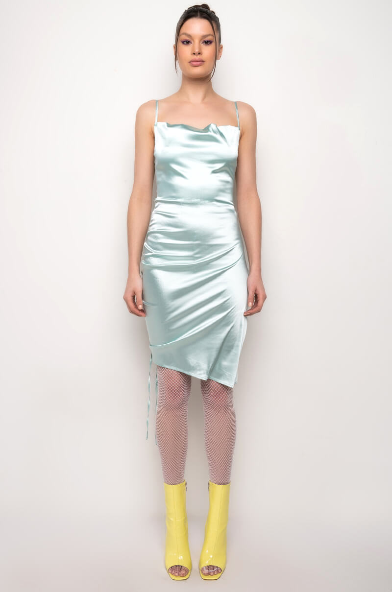 LOVING MYSELF MINI SATIN DRESS