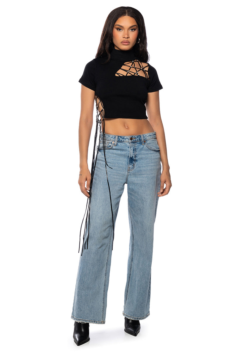 LOVING ON ME HIGH NECK CROP TOP