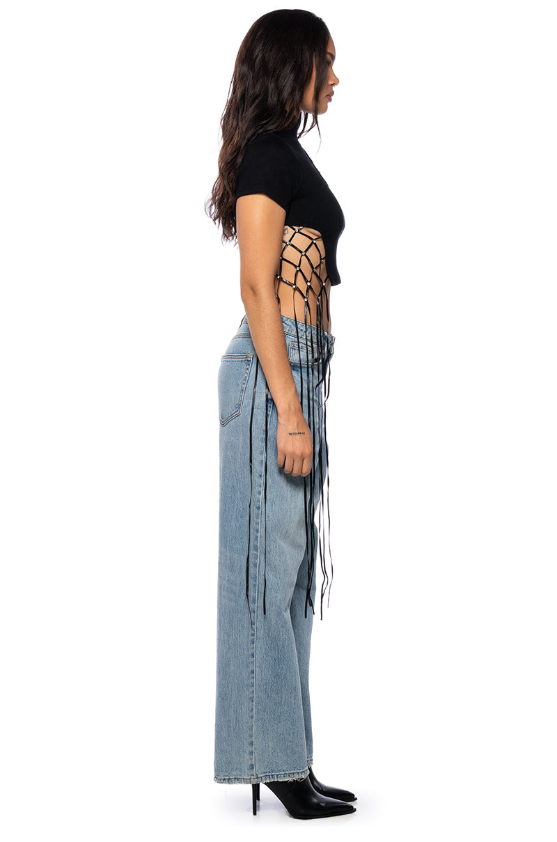 LOVING ON ME HIGH NECK CROP TOP