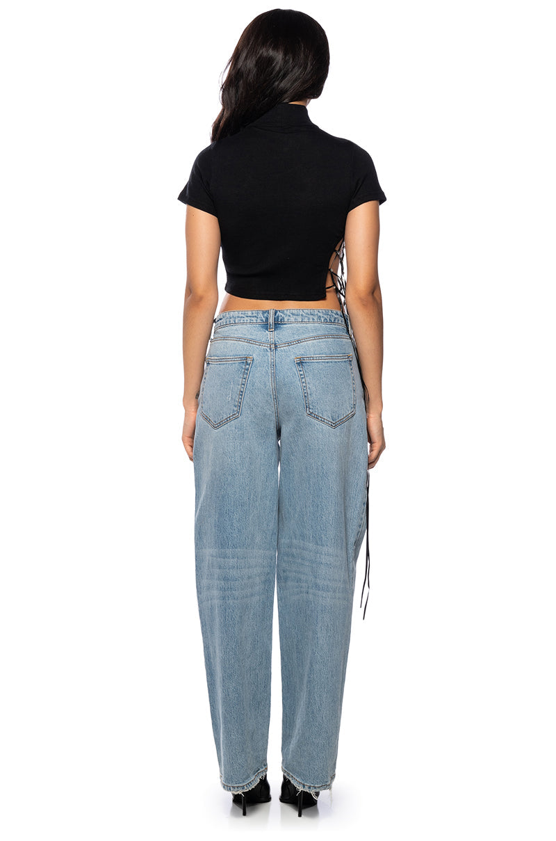 LOVING ON ME HIGH NECK CROP TOP