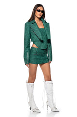 LUCKY ME FAUX LEATHER CORSET TOP