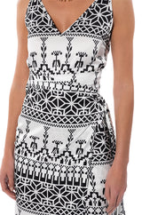 LUCY SATIN PRINT MIDI DRESS