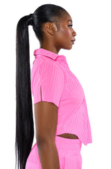 LUCY SHORT SLEEVE BUTTON DOWN IN PINK