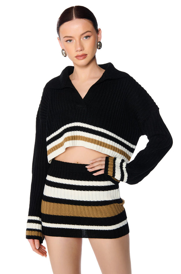 LUELLA STRIPED DETAIL SWEATER