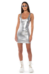 LUNA METALLIC MINI DRESS