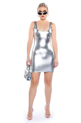 LUNA METALLIC MINI DRESS
