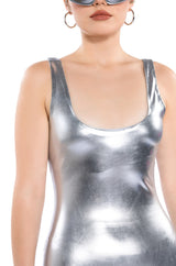 LUNA METALLIC MINI DRESS